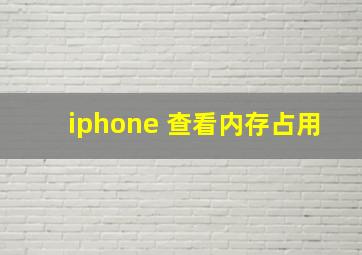 iphone 查看内存占用